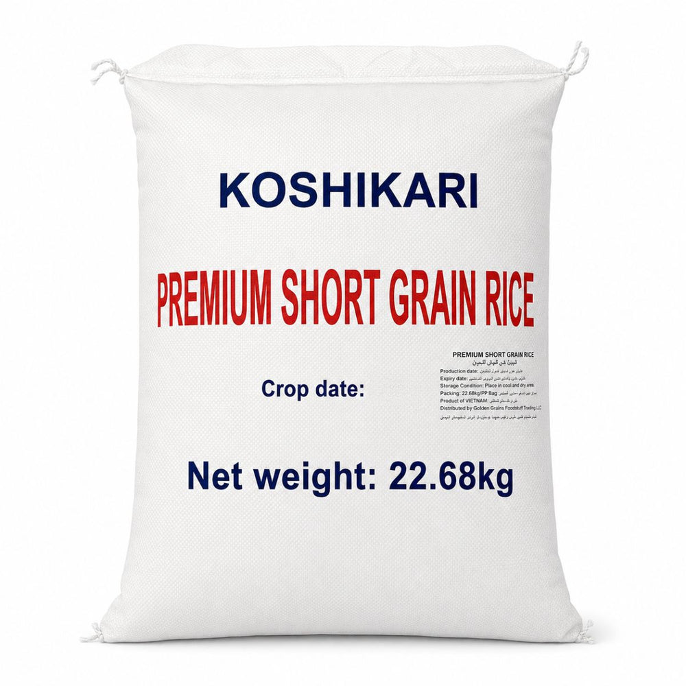GGFT Koshihikari Premium Short Grain Rice from Vietnam in a 22.68KG foodservice sack